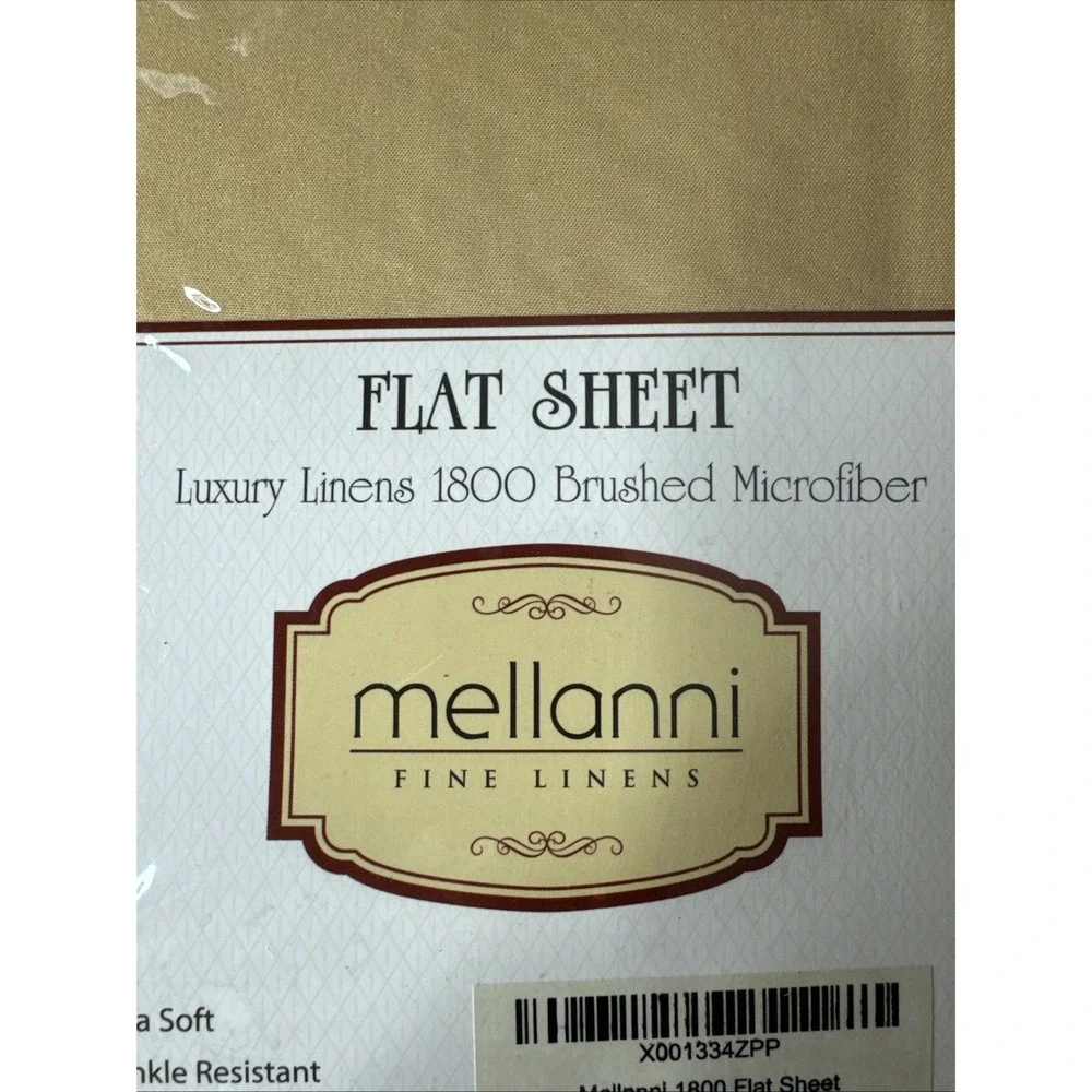 Mellanni Twin Flat‎ XL Bed Sheet Set 1800 One Piece Gold Brushed Micofiber New
